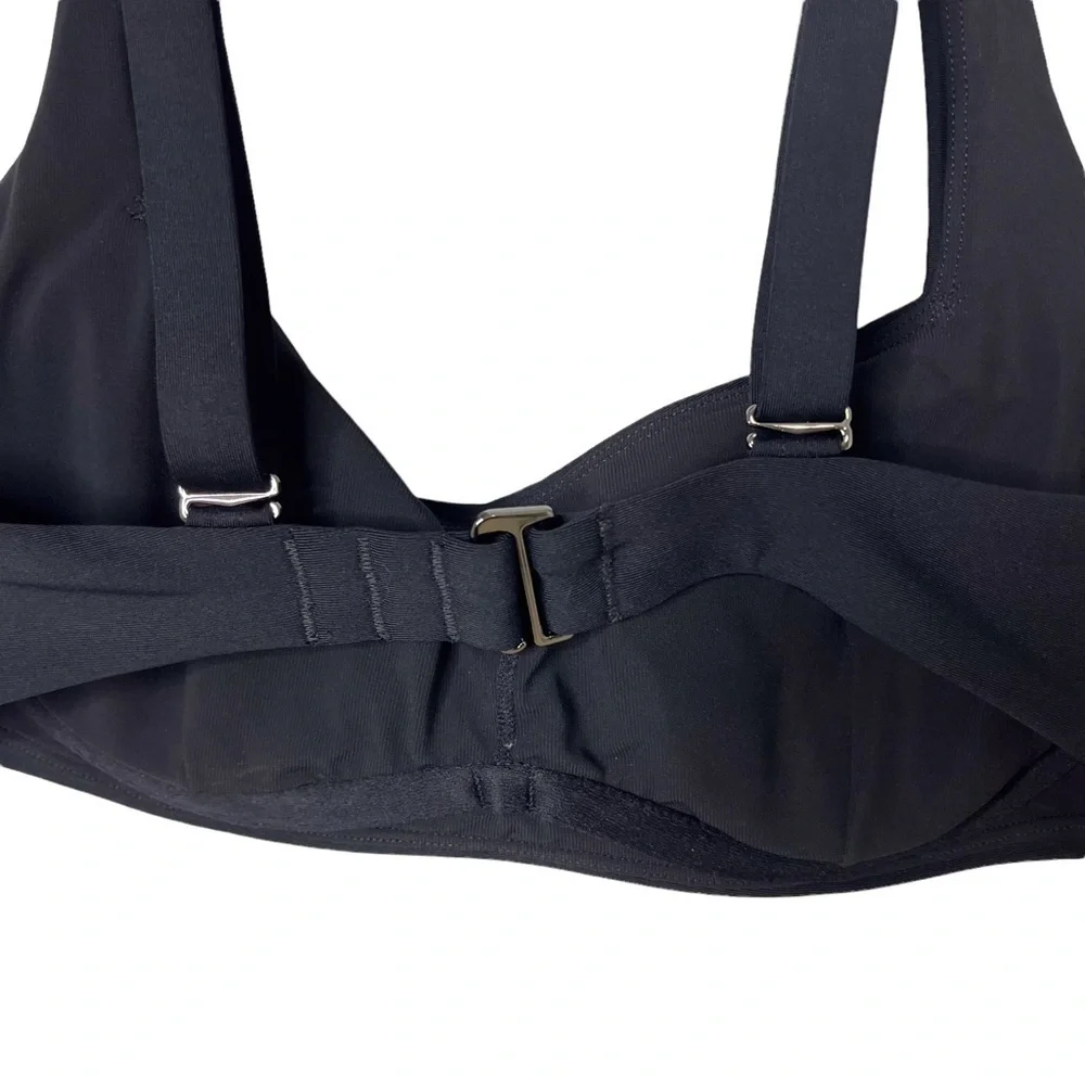 Athleta Square Neck Bra Cup Bikini Top Black Size 32 B/C Swim Wear - Picture 7 of 10